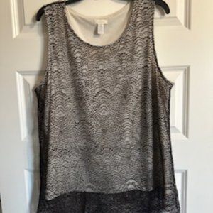Chico's Sleeveless Top-Brown/Cream